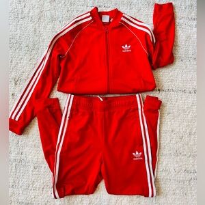 Adidas boys red track suit size 10